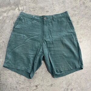 Marc Anthony Green Linen Blend Shorts Size S Luxury Resort Casual